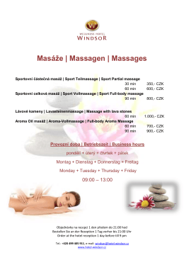 Masáže | Massagen | Massages