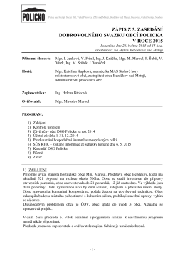 Zpráva ze schůzky DSO Policka č. 3/2015