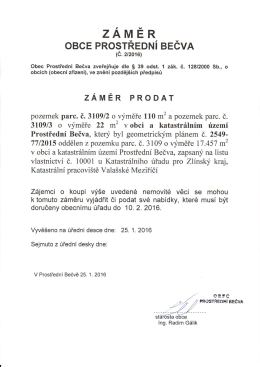 ZÁMĚR` _, - Prostřední Bečva