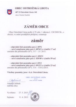 ZÁMĚR OBCE - Ostrožská Lhota