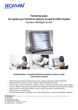 Technický popis UV systém pro částečnou tělovou terapii N