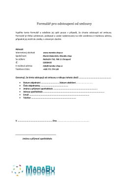 Formul&aacute;ř pro Odstoupen&iacute; od smlouvy