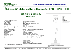 Řídící skříň elektrického odlučovače EPC - EPIC - II-D