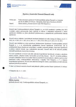 Zpráva z kontrolní činnosti dozorčí rady VHZ