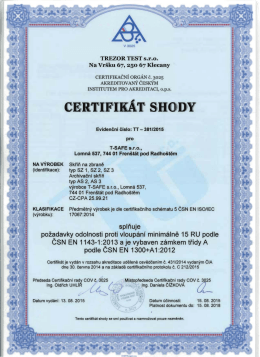 Certifikát shody - T