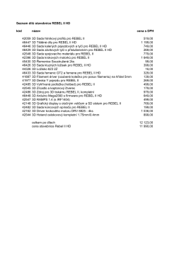 Seznam dílů stavebnice REBEL II HD kód název cena s DPH