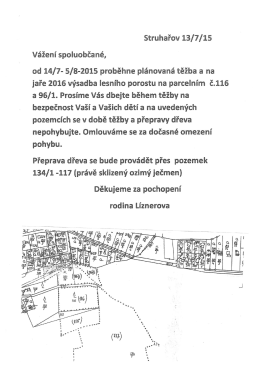 jaře 2016 výsadba lesního porostu na parcelním č.116