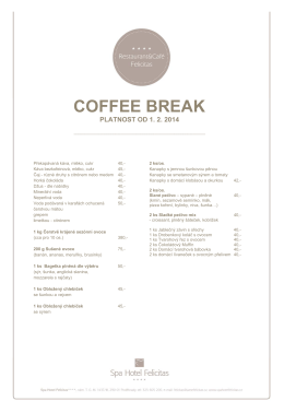 COFFEE BREAK - Spa Hotel Felicitas