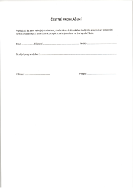 ČESTN&Eacute; PROHL&Aacute;&Scaron;EN&Iacute;