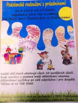 Podolanské rozloučení s prázdninami