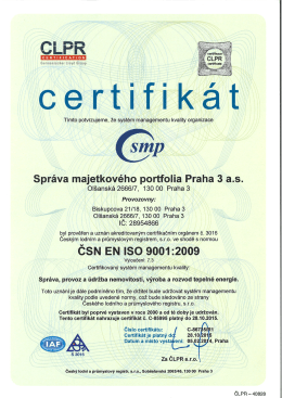 certifika - Správa majetkového portfolia Praha 3