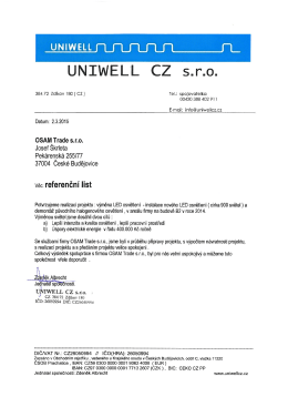 UNIWELL CZ s.r.o. Zdíkov