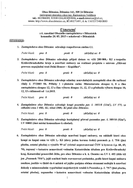 Usnesení z 6. zasedání OZ v Dětenicích
