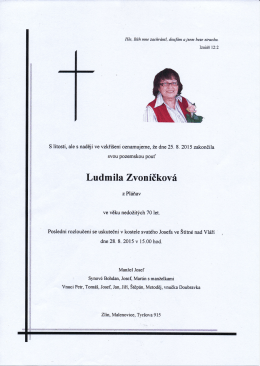 25.8.2015 Ludmila Zvoníčková