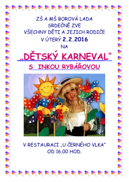 dětský karneval - ZŠ Borová Lada