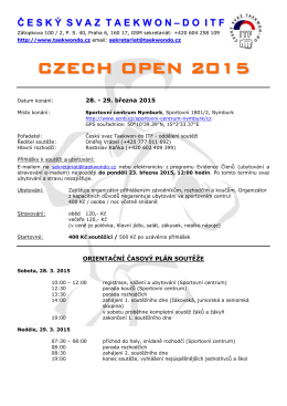 Czech Open 2015 - Český svaz Taekwon