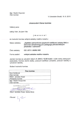 Jmenov&aacute;n&iacute; členů komise
