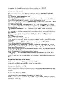 Usnesen&iacute; ze III. Zased&aacute;n&iacute; zastupitelstva obce, konan&eacute;ho