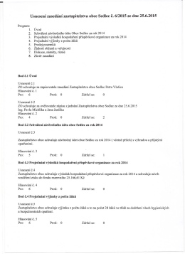 Usnesení zasedání zastupitelstva obce Sedlec č. 6/2015 ze dne
