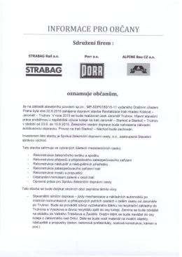INFORMACE PRO OBČANY