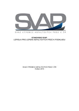 SVAP 40 Návrh Vyjádření SVAP - lepidla pro lepení asfaltových pásů