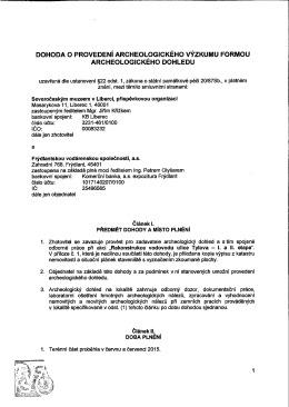 ARCHEOLOGICKEHO DOHLEDU - Frýdlantská vodárenská