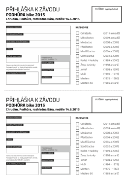 Přihláška k závodu PODHŮRA bike 2015