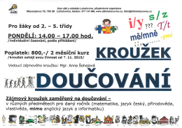 Nový kroužek Doučování