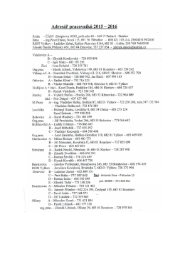 Adres&aacute;ř pracovn&iacute;ků 2015