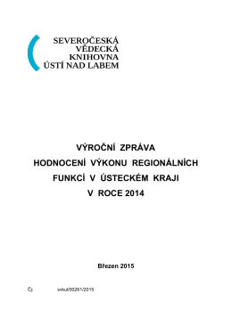Výroční zpráva hodnocení výkonu RF v Ústeckém kraji v roce 2014