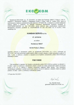 ü f” E KooKOM \ - KANBAN SERVIS sro