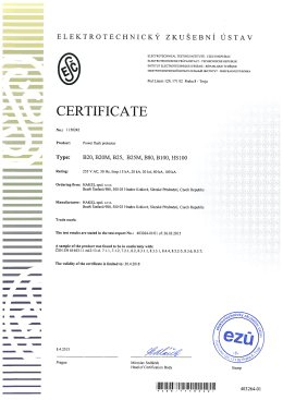 Hromadn&yacute; certifik&aacute;t Bleskojistky + HS100