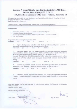 Zápis z jednání ZMČ ze dne 23.3.2015