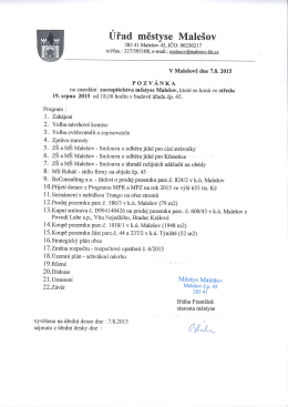 Pozvánka a program na zasedání ZM