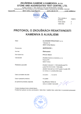 ZKUŠEBNA KAMENE A KAMENIVA, sr0.