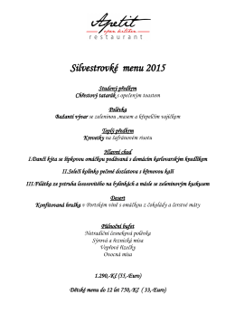 Silvestrovké menu 2015