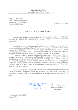 Veřejná vyhláška – ustanovení opatrovníka
