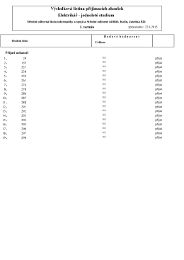 26-51-H/01 Elektrikář zkrácené jednoroční studium - Kolín