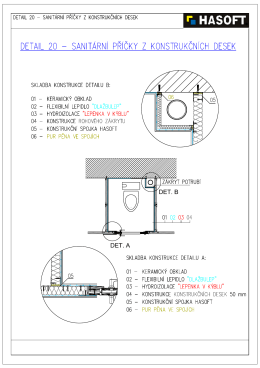 detail 20 - sanitární příčky z konstrukčních desek
