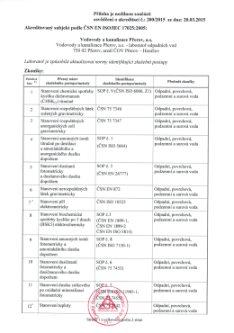 ČOV Přerov osvědčení příloha č.1a