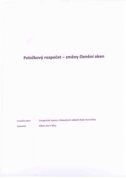 Položkový rozpočet - změny členění oken