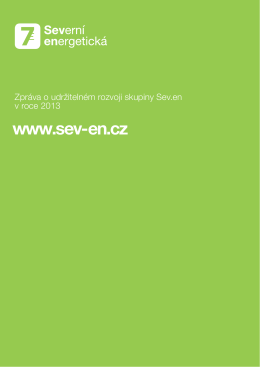 Zpráva o udržitelném rozvoji skupiny Sev.en v roce 2013