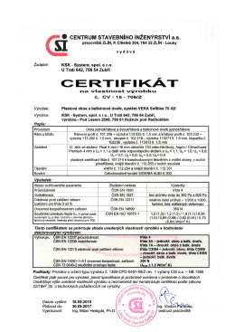Certifik&aacute;t SOFTLINE 70 s dvojsklem, trojsklem - KSK