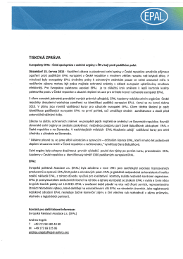 TISKOVÁ ZPRÁVA