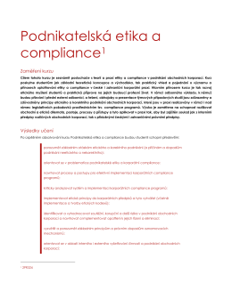2PR324 Podnikatelská etika a compliance