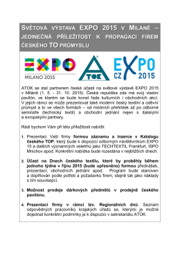 světová výstava expo 2015 v miláně