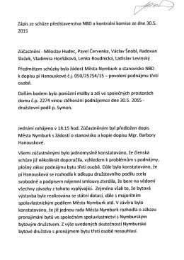 Zápis ze schůze představenstva a kontrolní komise 30.5.2015 str.1