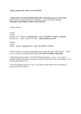 Zápis z jednání STK a KM ze dne 20.10.2015 1.ROZLOSOVÁNÍ