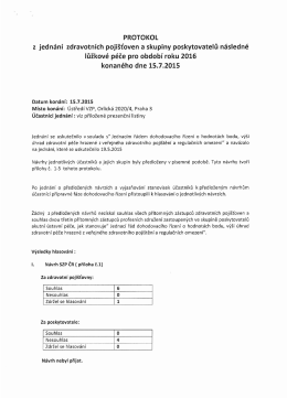 PROTOKOL - Svaz zdravotních pojišťoven ČR