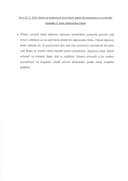 Dne 22. 5. 2015 &scaron;kola na webov&yacute;ch str&aacute;nk&aacute;ch www